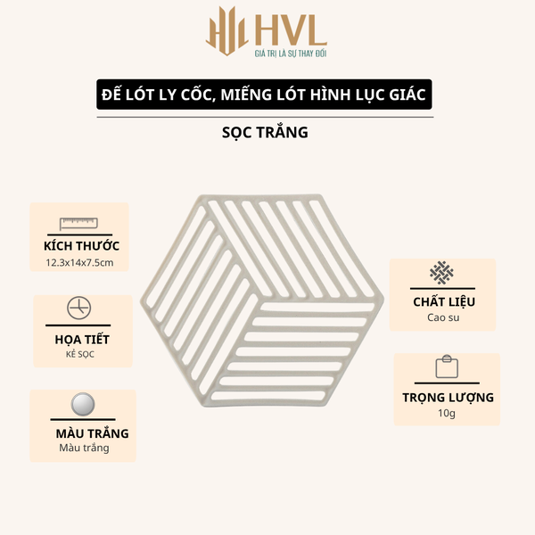 Đế lót ly cốc, miếng lót hình lục giác