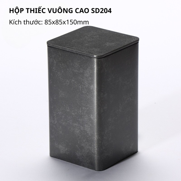 Hộp Đựng Trà Vuông Ánh Nhũ Cao Cấp HVL - Hũ Thiếc Sang Trọng 2026