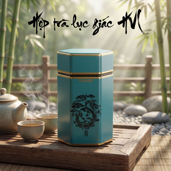 Hộp đựng trà lục giác, bằng thép cao cấp - HVL TEA