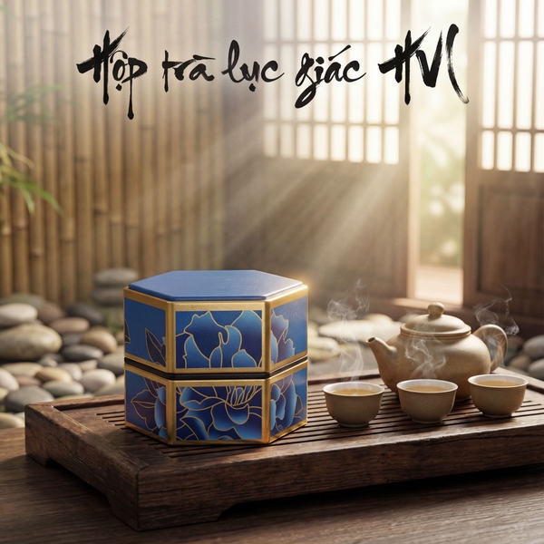 Hộp đựng trà lục giác, bằng thép cao cấp - HVL TEA