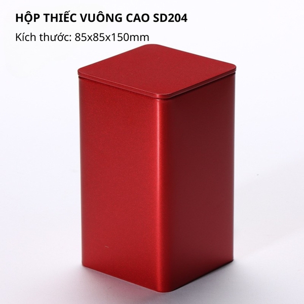 Hộp Đựng Trà Vuông Ánh Nhũ Cao Cấp HVL - Hũ Thiếc Sang Trọng 2026