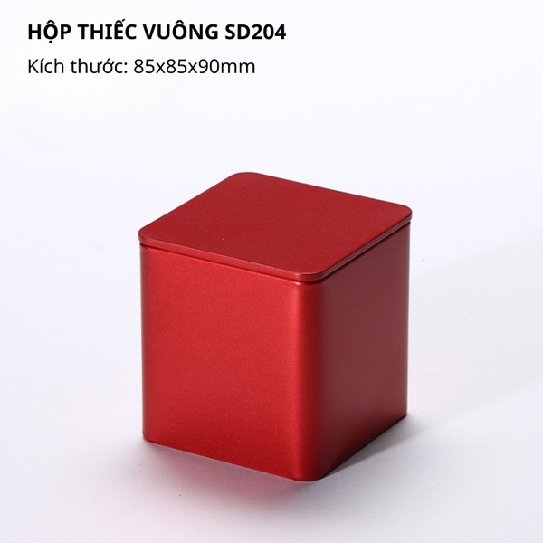 Hộp Đựng Trà Vuông Ánh Nhũ Cao Cấp HVL - Hũ Thiếc Sang Trọng 2026