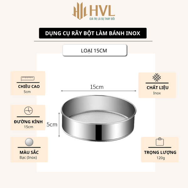 Dụng cụ rây bột làm bánh thép không gỉ