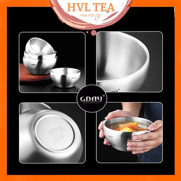 Bát inox nhám cách nhiệt, cứng, bền, tiện dụng, tô inox cách nhiệt, HVL TEA