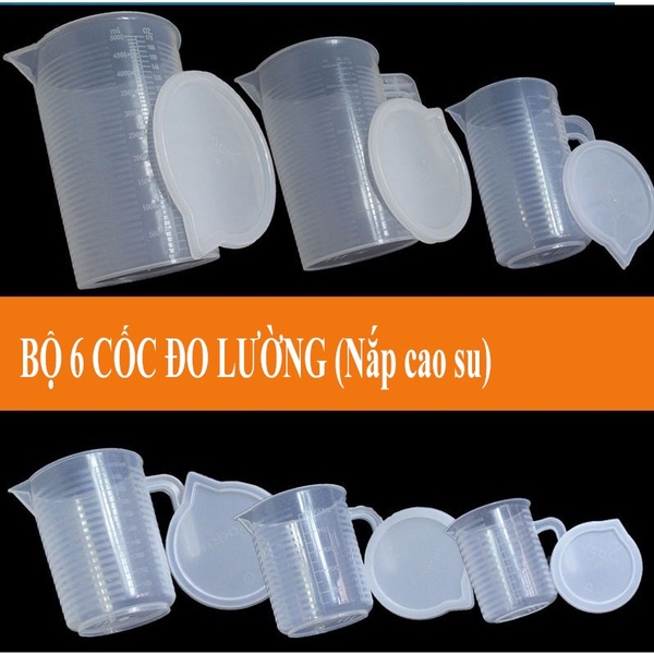 Cốc Đong, Ca Đong Định Lượng Có Nắp Đậy Pha Chế Bằng Nhựa Chia Vạch - HVL TEA