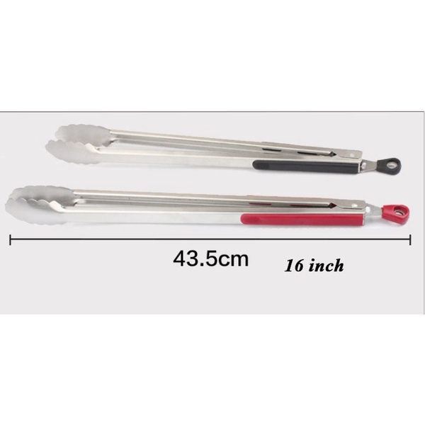 Kẹp gắp thức ăn, gắp đá bằng inox có móc treo bọc nhựa/ kim loại tiết kiệm diện tích  - HVL TEA