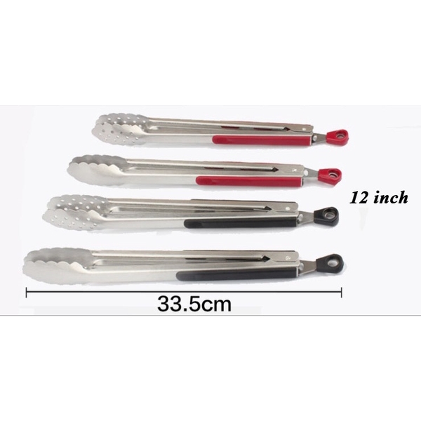 Kẹp gắp thức ăn, gắp đá bằng inox có móc treo bọc nhựa/ kim loại tiết kiệm diện tích  - HVL TEA