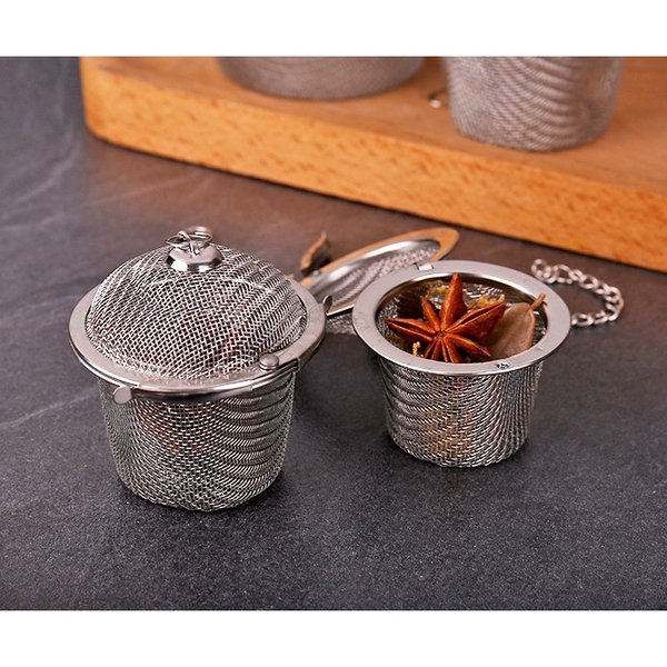 Lọc inox 304 hình trụ lưới cao cấp, nhiều kích thước, có dây treo - HVL