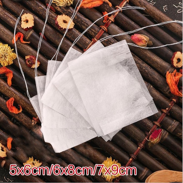 Combo 100 Túi lọc trà sợi ngô siêu thấm nước, có dây rút - HVL