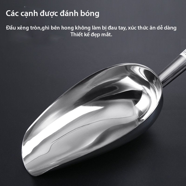 Muôi xúc đá, xẻng xúc đá inox không gỉ nhiều kích thước - HVL TEA