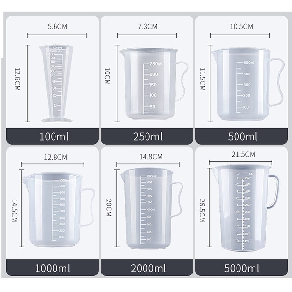 Cốc Đong, Ca Đong Định Lượng Pha Chế Bằng Nhựa Trong Suốt Vạch Chia - HVL TEA