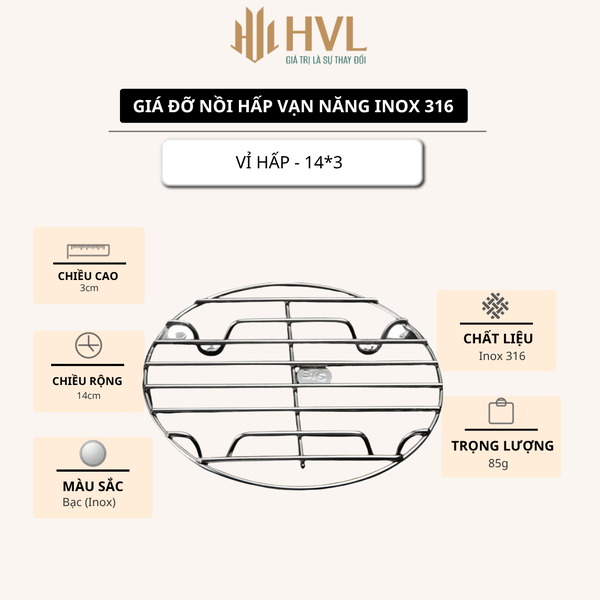 Giá đỡ nồi hấp vạn năng inox 316, vỉ hấp