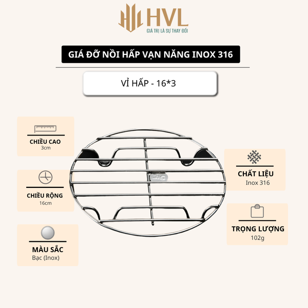 Giá đỡ nồi hấp vạn năng inox 316, vỉ hấp