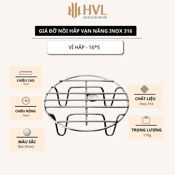 Giá đỡ nồi hấp vạn năng inox 316, vỉ hấp