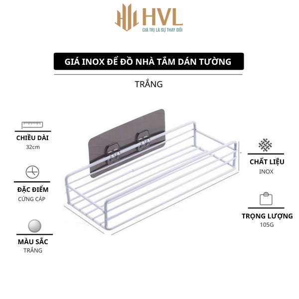 Giá inox để đồ nhà tắm dán tường
