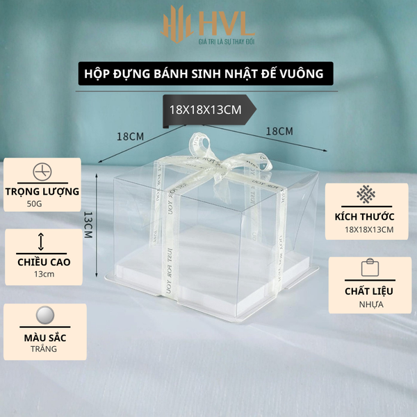 Hộp đựng bánh sinh nhật hình vuông