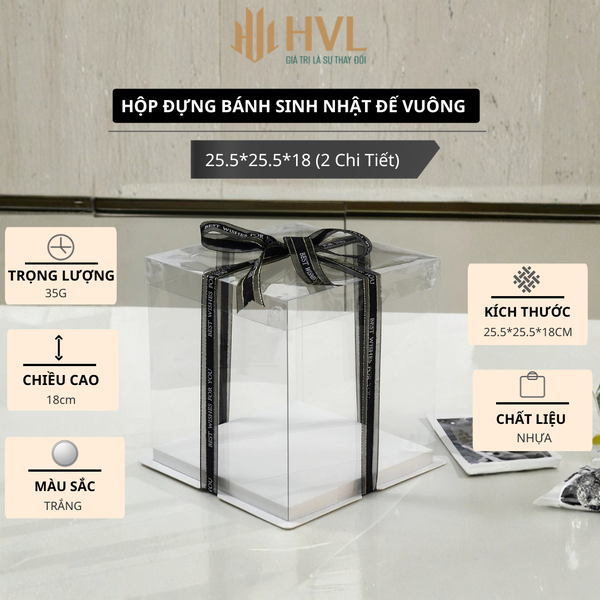 Hộp đựng bánh sinh nhật hình vuông