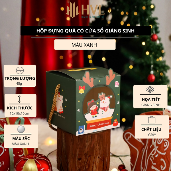 Hộp đựng quà có cửa sổ Giáng Sinh