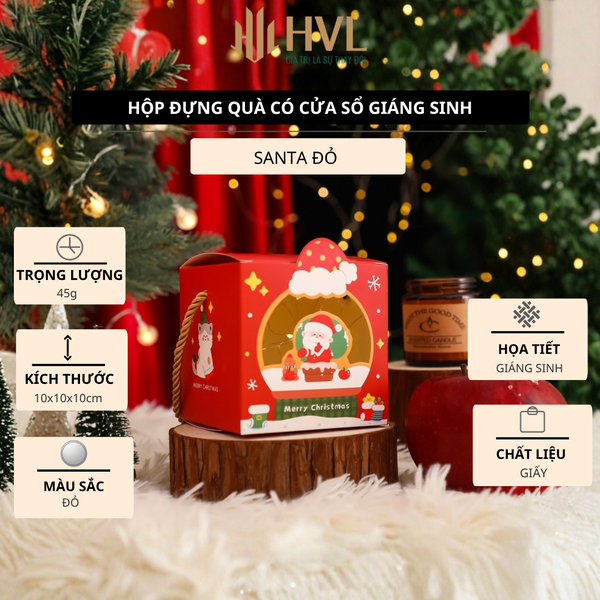Hộp đựng quà có cửa sổ Giáng Sinh