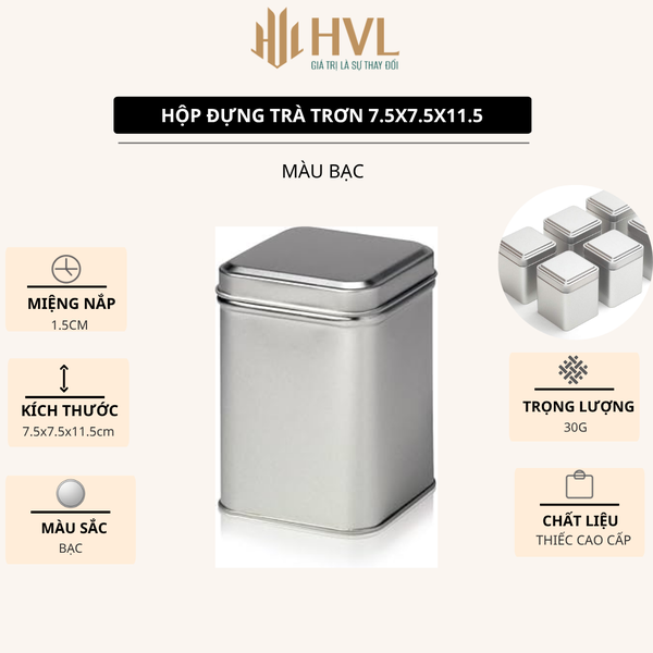 Hộp đựng trà trơn 7.5x7.5x11.5