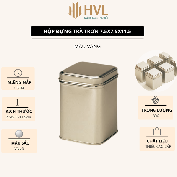 Hộp đựng trà trơn 7.5x7.5x11.5