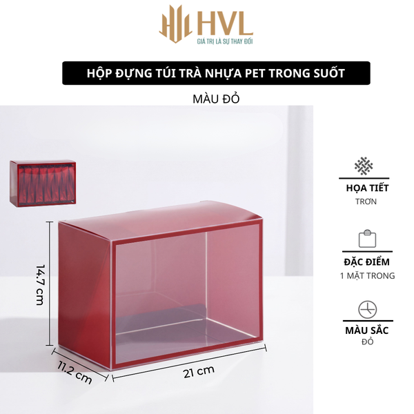 Hộp Đựng Túi Trà Nhựa PET Trong Suốt HT103 - Cao Cấp & Kháng Khuẩn
