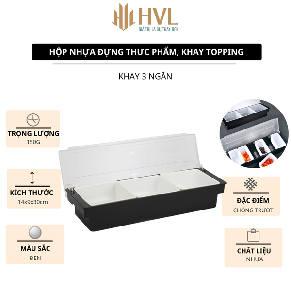 Hộp nhựa đựng thưc phẩm, khay topping