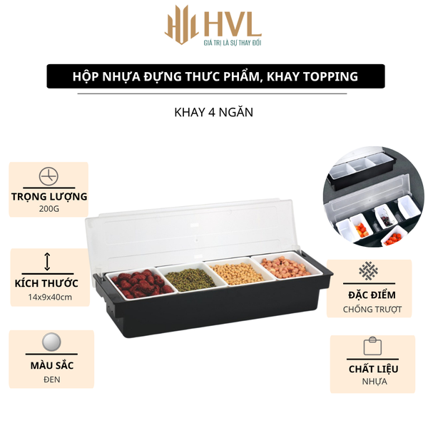 Hộp nhựa đựng thưc phẩm, khay topping