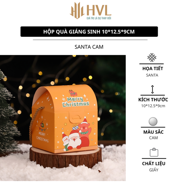 Hộp quà Giáng Sinh 10x12.5x9 cm