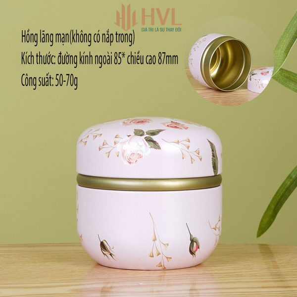 Hộp thiếc đựng trà, quà bánh kẹo, hình cầu, phong cách nhật bản họa tiết đa sắc - HVL TEA