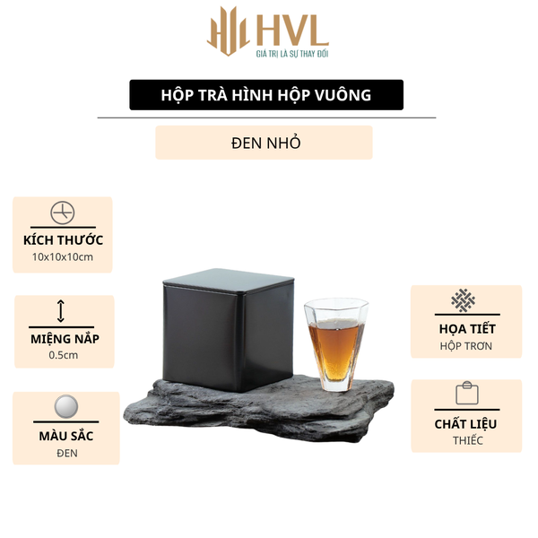 Hộp thiếc đựng trà hình hộp vuông, nhiều màu - HVL TEA