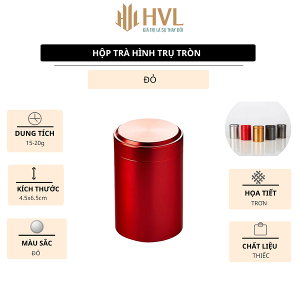 Hộp đựng trà thiếc hình trụ tròn - HVL TEA