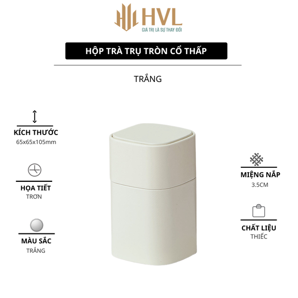 Hộp Trà Hình Trụ Vuông Cạnh Tròn HT69 HVL - Thiết Kế Hiện Đại, Sang Trọng