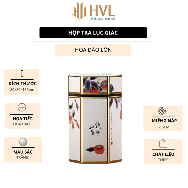 Hộp đựng trà lục giác, bằng thép cao cấp - HVL TEA