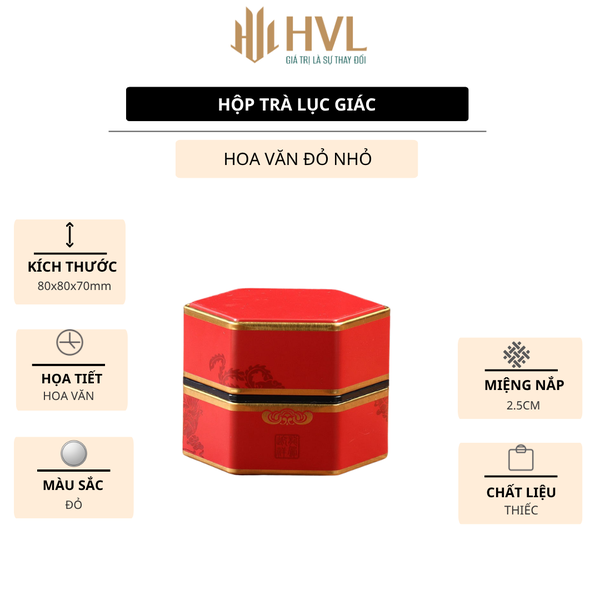 Hộp đựng trà lục giác, bằng thép cao cấp - HVL TEA