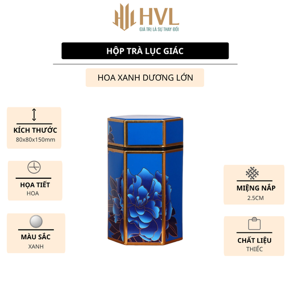 Hộp đựng trà lục giác, bằng thép cao cấp - HVL TEA