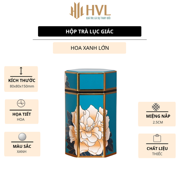 Hộp đựng trà lục giác, bằng thép cao cấp - HVL TEA
