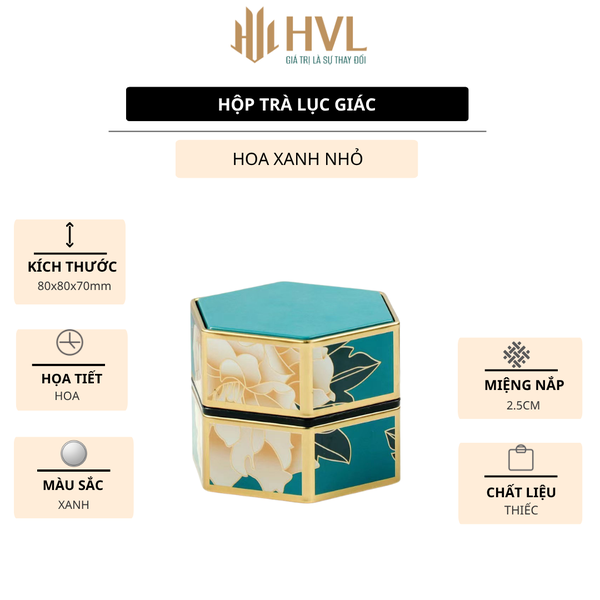 Hộp đựng trà lục giác, bằng thép cao cấp - HVL TEA