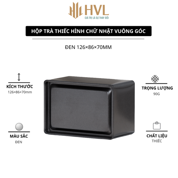 Hộp Trà Thiếc Hình Chữ Nhật Vuông Góc HVL HT92 Đựng Trà, Mứt, Đồ khô,...