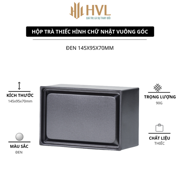 Hộp Trà Thiếc Hình Chữ Nhật Vuông Góc HVL HT92 Đựng Trà, Mứt, Đồ khô,...