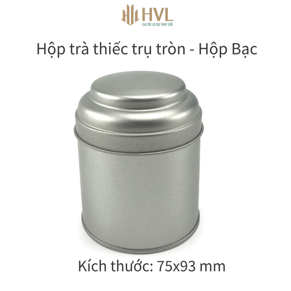 Hộp Trà Thiếc Trụ Tròn 75x93 mm HVL - Tinh Tế & Sang Trọng