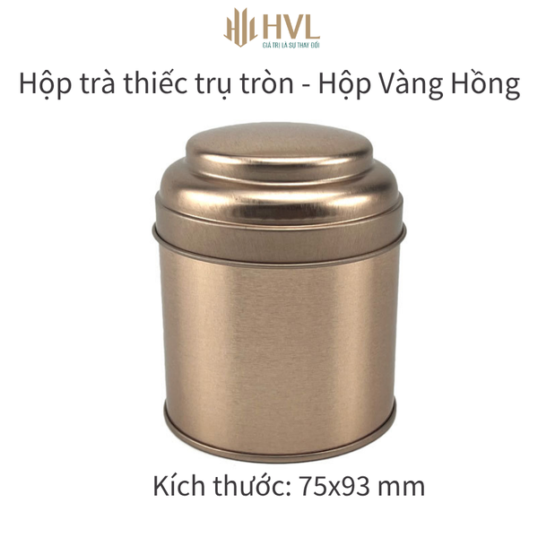 Hộp Trà Thiếc Trụ Tròn 75x93 mm HVL - Tinh Tế & Sang Trọng