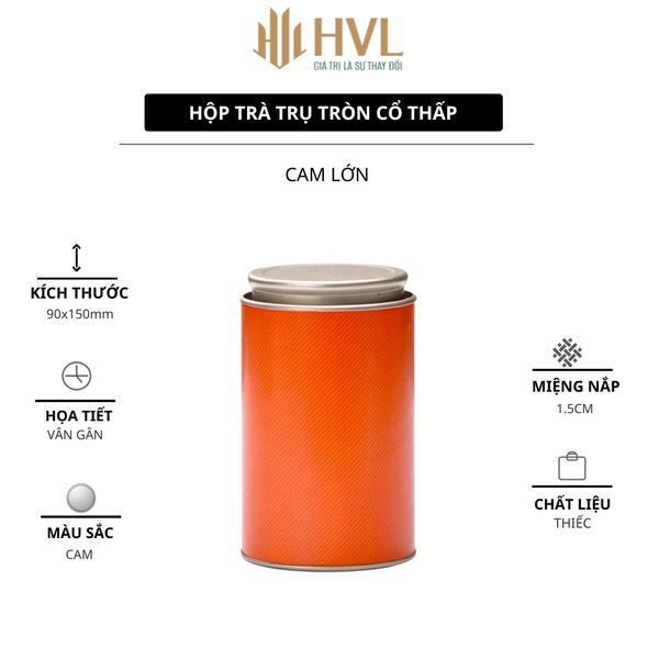 Hộp Trà Thiếc Trụ Tròn Cổ Thấp HT70 - Đa Dạng Kích Thước & Màu Sắc