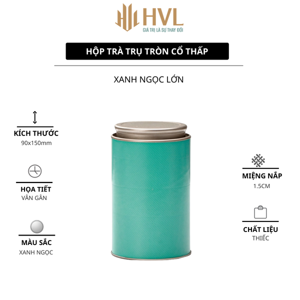 Hộp Trà Thiếc Trụ Tròn Cổ Thấp HT70 - Đa Dạng Kích Thước & Màu Sắc