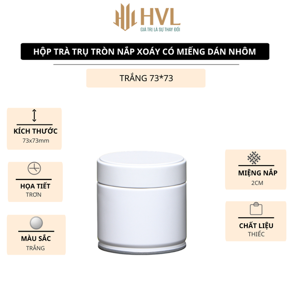 Hộp trà đựng trà trụ tròn nắp xoáy