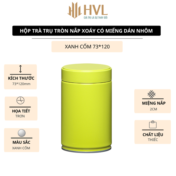 Hộp trà đựng trà trụ tròn nắp xoáy