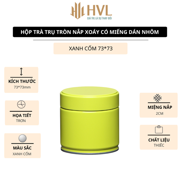 Hộp trà đựng trà trụ tròn nắp xoáy