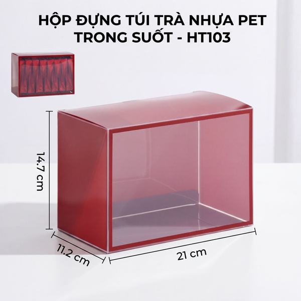 Hộp Đựng Túi Trà Nhựa PET Trong Suốt HT103 - Cao Cấp & Kháng Khuẩn