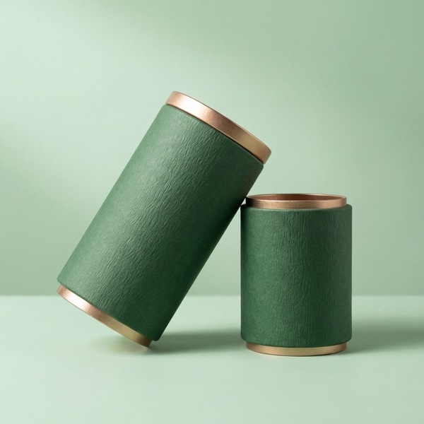Hộp Trà Giấy Trụ Tròn Nắp Thiếc HT68 HVL- Thiết Kế Eco Cao Cấp