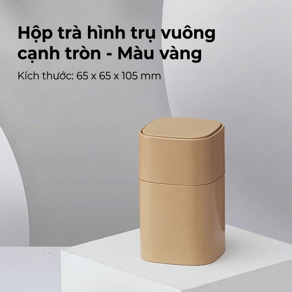 Hộp Trà Hình Trụ Vuông Cạnh Tròn HT69 HVL - Thiết Kế Hiện Đại, Sang Trọng